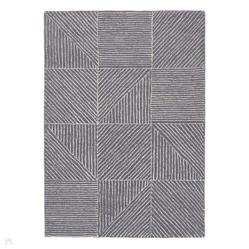 Geometric Charcoal Grey/Ivory Rug-Origins-Rug Love - The Most Loved Rug Store